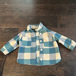 Plaid Zara thick button down kids size 3-4